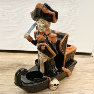 Yankee Candle Boney Treasure Pirate Ship Skeleton Candle Votive Holder - NEW